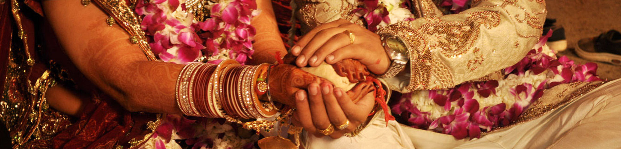 Wedding couple just married